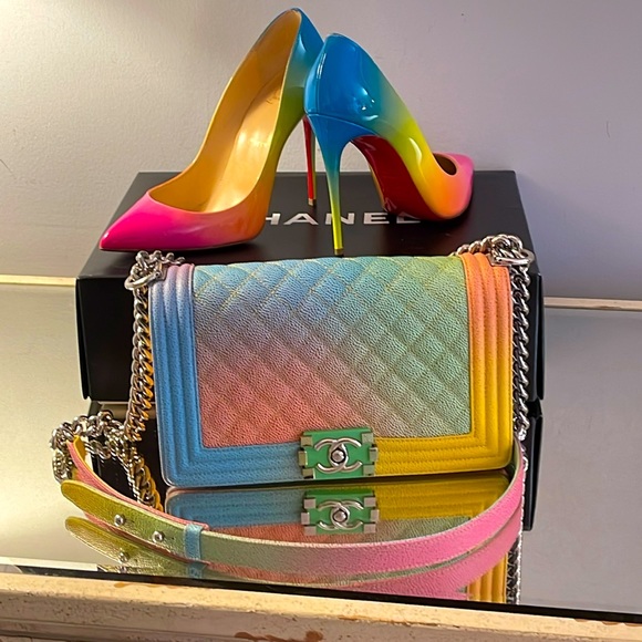 Chanel Medium 2017 Rainbow Boy Bag Perfect Colors! 🌈 - Picture 1 of 16